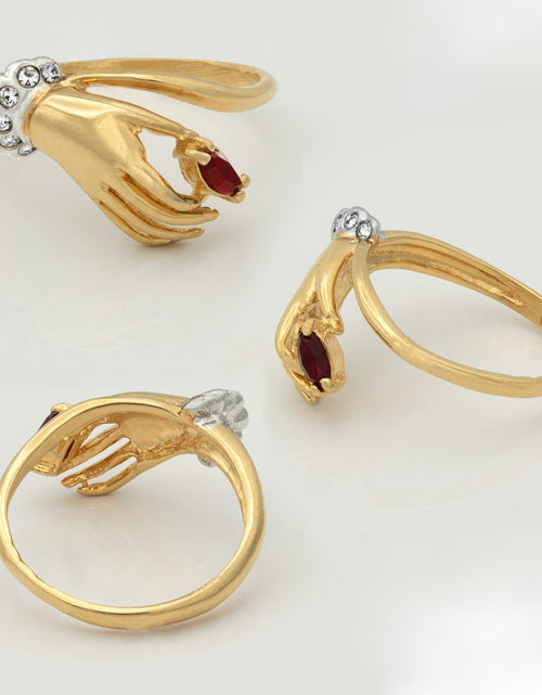 Load image into Gallery viewer, Vintage Austrian Crystals 18k Yellow Gold Matte or Polished Finish Made in USA by PVD Vintage Jewelry

