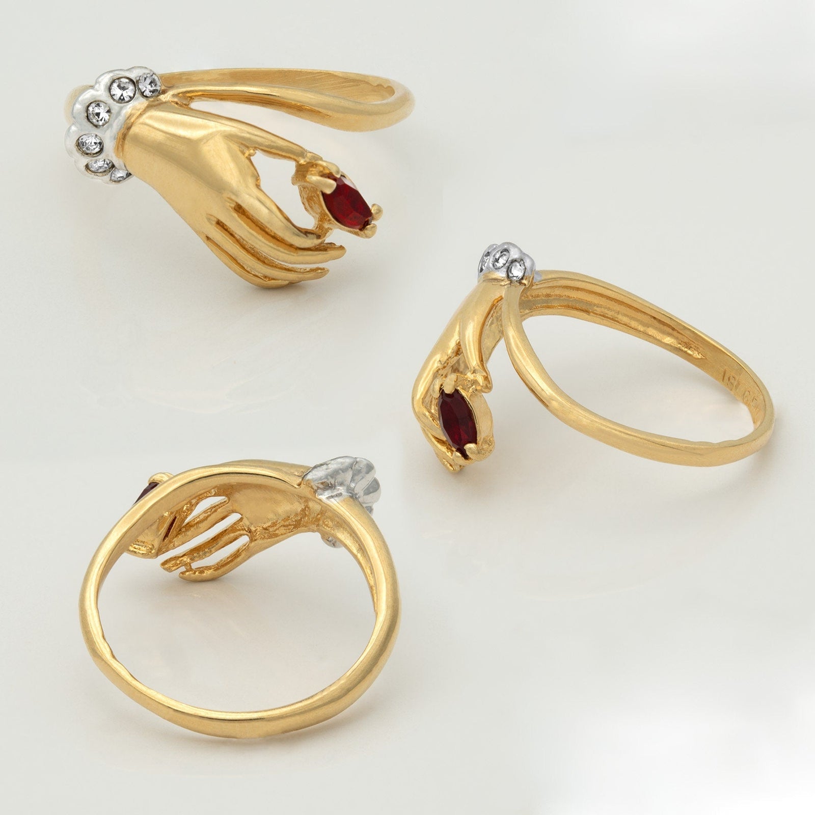 Vintage Austrian Crystals 18k Yellow Gold Matte or Polished Finish Made in USA by PVD Vintage Jewelry