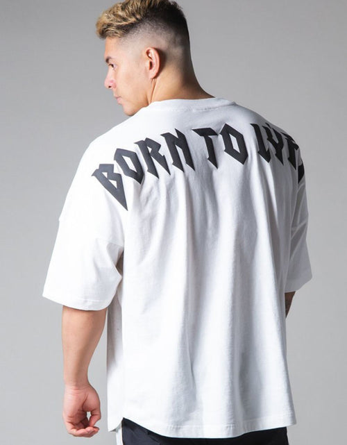 Load image into Gallery viewer, Men's Plus Size Letter Round Neck Half Sleeve T-Shirt
