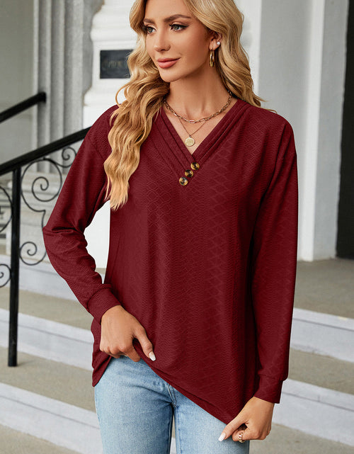 Load image into Gallery viewer, V-Neck Long Sleeve T-Shirt
