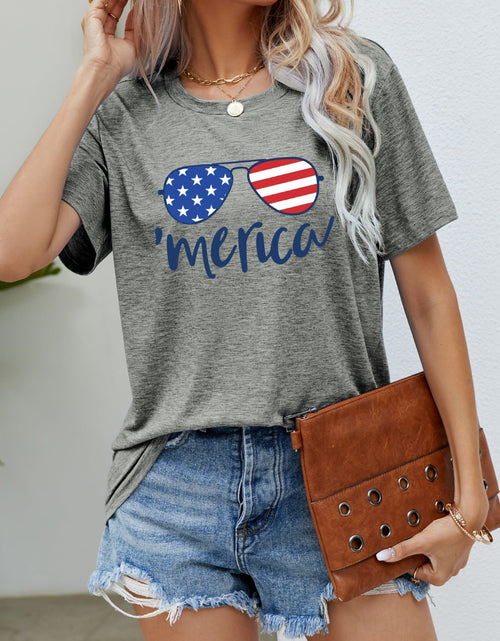 Load image into Gallery viewer, US Flag Glasses Graphic Tee
