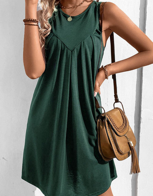 Load image into Gallery viewer, Perfee Round Neck Sleeveless Mini Dress
