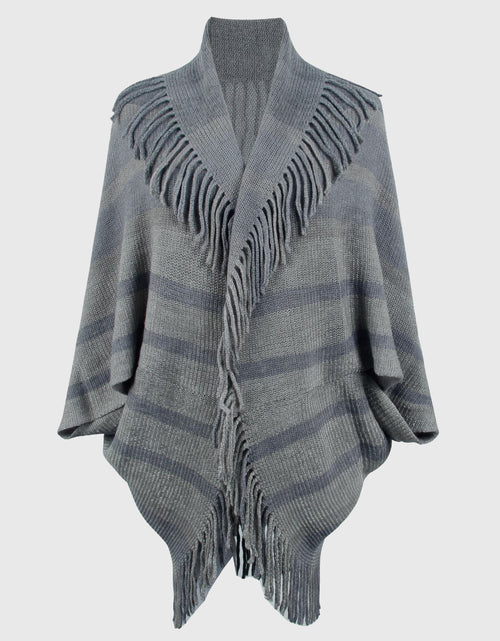 Load image into Gallery viewer, Fringe Detail Open Front Poncho
