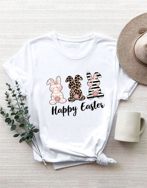 Load image into Gallery viewer, HAPPY EASTER Round Neck Short Sleeve T-Shirt
