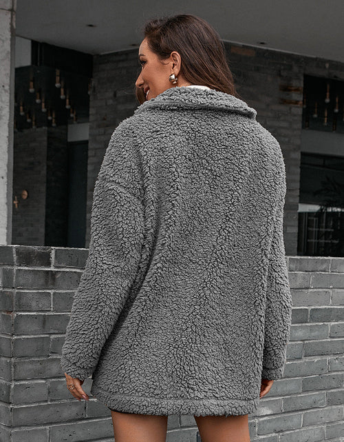 Load image into Gallery viewer, Ivy Lane Zip-Up Collared Teddy Jacket
