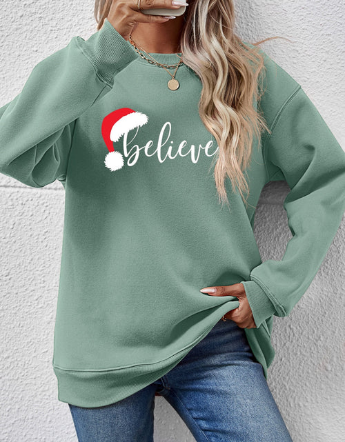 Load image into Gallery viewer, BELIEVE Graphic Long Sleeve Sweatshirt
