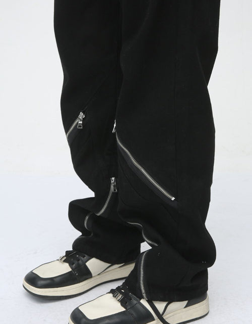 Load image into Gallery viewer, Men's Zip Decor Straight Leg Jeans
