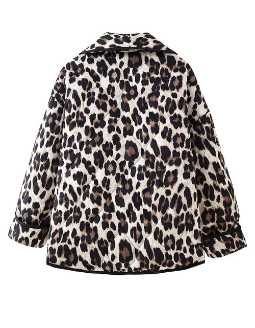 Load image into Gallery viewer, Leopard Open Front Long Sleeve Outerwear
