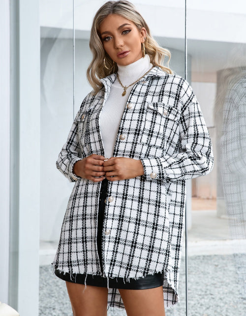 Load image into Gallery viewer, Ivy Lane Plaid Pocketed Button Up Dropped Shoulder Jacket
