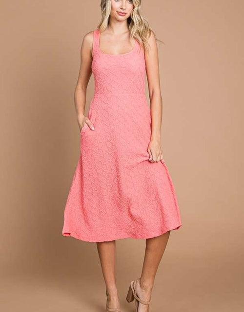 Load image into Gallery viewer, Culture Code Texture Square Neck Tank Dress with Pockets
