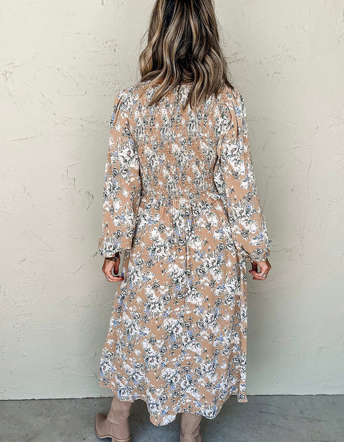 Load image into Gallery viewer, Printed V-Neck Long Sleeve Dress
