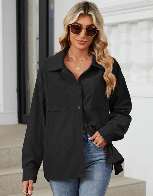 Load image into Gallery viewer, Button Up Dropped Shoulder Long Sleeve Outerwear
