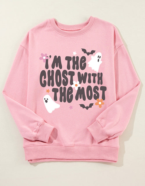 Load image into Gallery viewer, Graphic Round Neck Long Sleeve Sweatshirt
