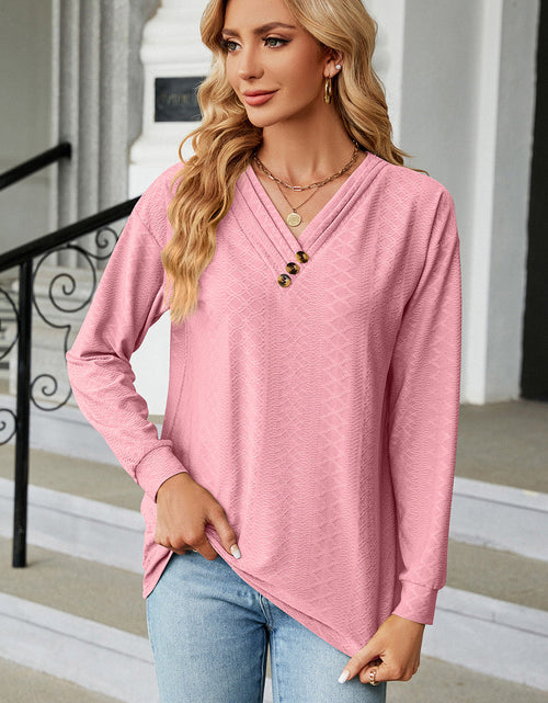 Load image into Gallery viewer, V-Neck Long Sleeve T-Shirt
