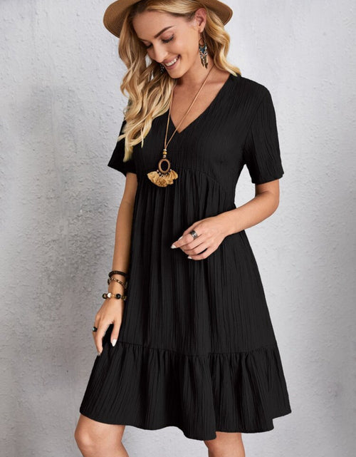Load image into Gallery viewer, Full Size V-Neck Short Sleeve Dress
