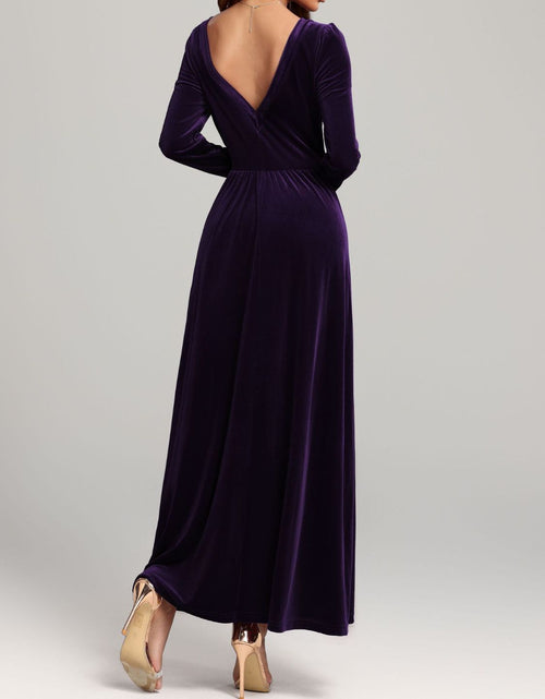 Load image into Gallery viewer, Velvet Square Neck Long Sleeve Dress
