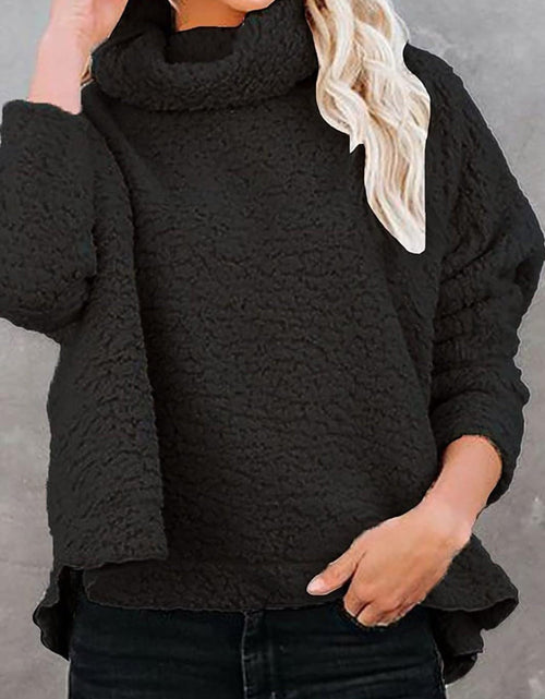 Load image into Gallery viewer, Fuzzy Turtleneck Long Sleeve Sweatshirt
