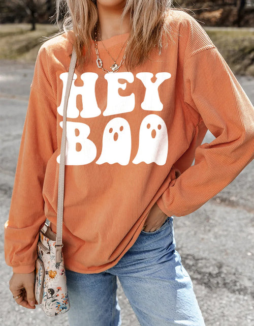 Load image into Gallery viewer, Letter Graphic Round Neck Long Sleeve Sweatshirt
