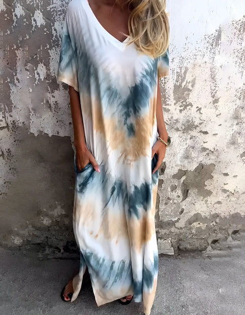 Load image into Gallery viewer, Full Size Pocketed Tie-Dye Short Sleeve Dress
