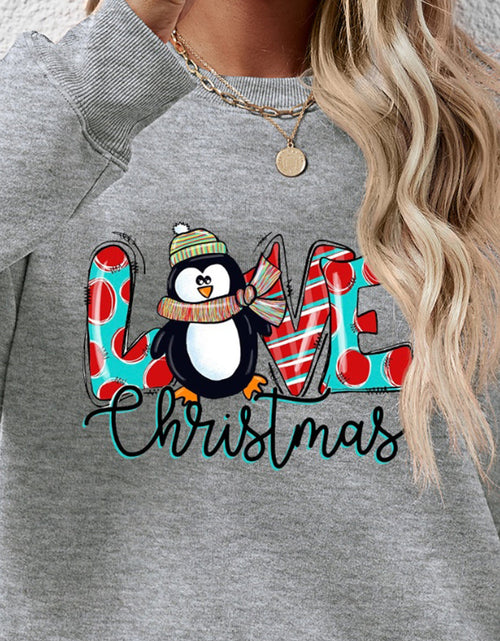 Load image into Gallery viewer, LIVE CHRISTMAS Drop Shoulder Round Neck Sweatshirt
