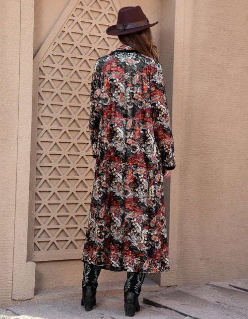 Load image into Gallery viewer, Printed Open Front Long Sleeve Outerwear
