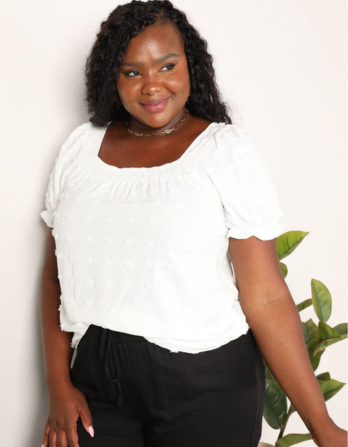 Load image into Gallery viewer, Mandy Swiss Dot Puff Sleeve Square Neck Blouse
