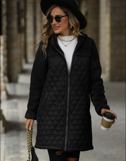 Load image into Gallery viewer, Texture Zip Up Long Sleeve Hooded Coat
