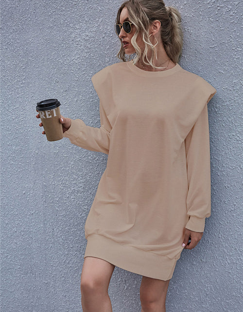 Load image into Gallery viewer, Round Neck Long Sleeve Mini Dress
