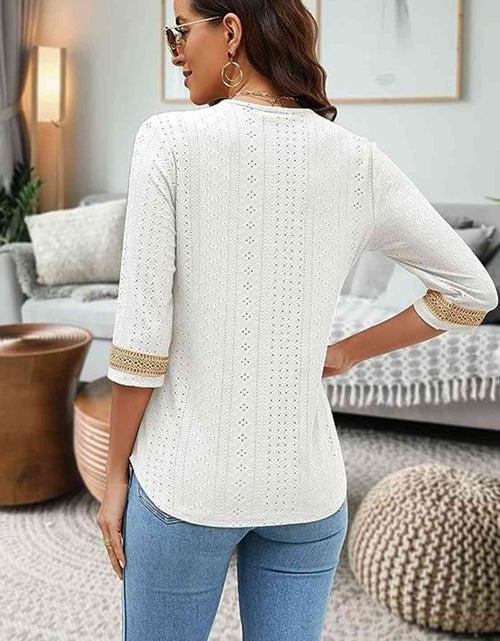 Load image into Gallery viewer, V-Neck Eyelet Blouse
