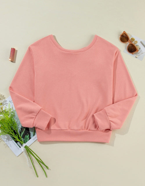 Load image into Gallery viewer, Bow Round Neck Long Sleeve Sweatshirt
