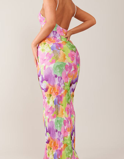 Load image into Gallery viewer, Backless Printed Maxi Cami Dress
