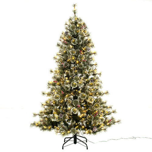 Load image into Gallery viewer, 6/7.5/9 FT Artificial Christmas Tree Pre-Lit Hinged Holiday Tree with 360° Quick Power Connector-6 ft
