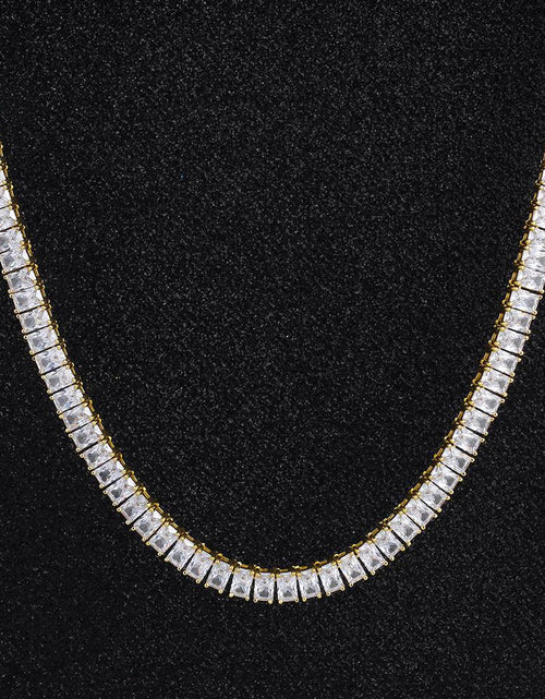 Load image into Gallery viewer, 6mm Baguette Cut CZ Diamond Tennis Chain in 14K Gold by Bling Proud | Urban Jewelry Online Store

