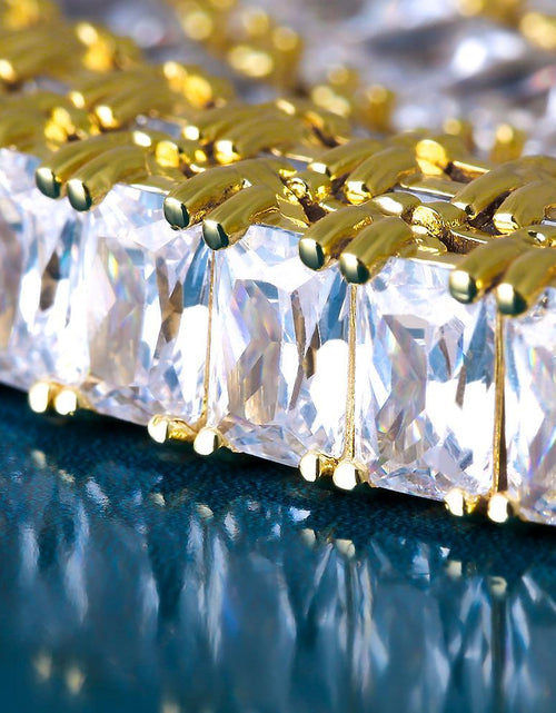 Load image into Gallery viewer, 6mm Baguette Cut CZ Diamond Tennis Chain in 14K Gold by Bling Proud | Urban Jewelry Online Store
