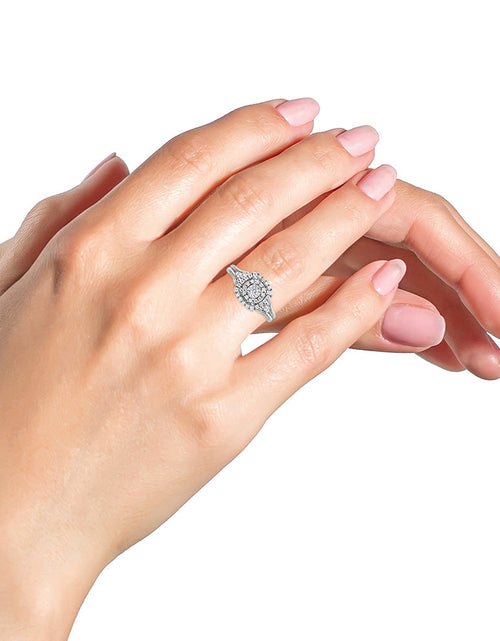 Load image into Gallery viewer, .925 Sterling Silver 1/3 Cttw Miracle Set Round-Cut Diamond Cocktail Ring (H-I Color, I1-I2 Clarity) by Infinite Jewels
