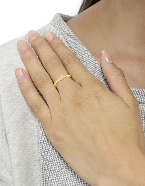 Load image into Gallery viewer, 14K Yellow Gold Plated .925 Sterling Silver Miracle Set Diamond Ring (1/20 Cttw, J-K Color, I1-I2 Clarity) by Haus of Brilliance
