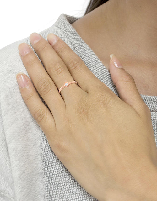 Load image into Gallery viewer, 14K Rose Gold Plated .925 Sterling Silver Miracle Set Diamond Ring (1/20 Cttw, J-K Color, I1-I2 Clarity) by Haus of Brilliance
