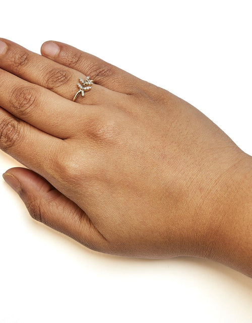 Load image into Gallery viewer, 10K Yellow Gold 1/10 Cttw Diamond Leaf and Branch Ring (H-I Color, I1-I2 Clarity) by Infinite Jewels
