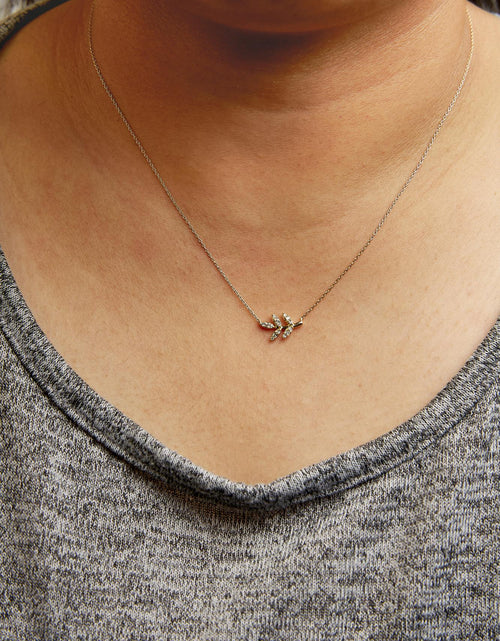 Load image into Gallery viewer, 10K Yellow Gold 1/10 Cttw Diamond Leaf and Branch 18" Pendant Necklace (H-I Color, I1-I2 Clarity) by Haus of Brilliance
