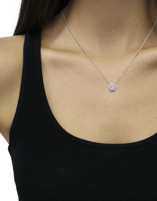 Load image into Gallery viewer, .925 Sterling Silver 1/2 Cttw Diamond Miracle Set Flower Cluster Pendant Necklace with Cable Chain (I-J Color, I1-I2 Clarity) - 18” by Haus of Brilliance
