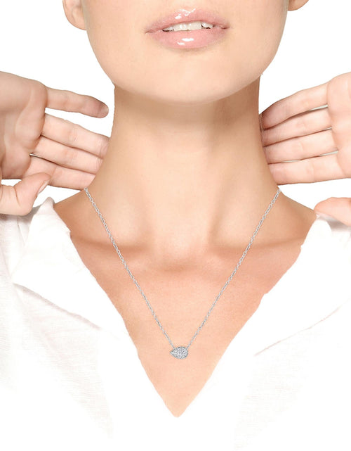 Load image into Gallery viewer, 14K White Gold 1/4 Cttw Round Diamond Composite Teardrop Shape 18" Pendant Necklace - (G-H Color, SI2-I1 Clarity) by Haus of Brilliance
