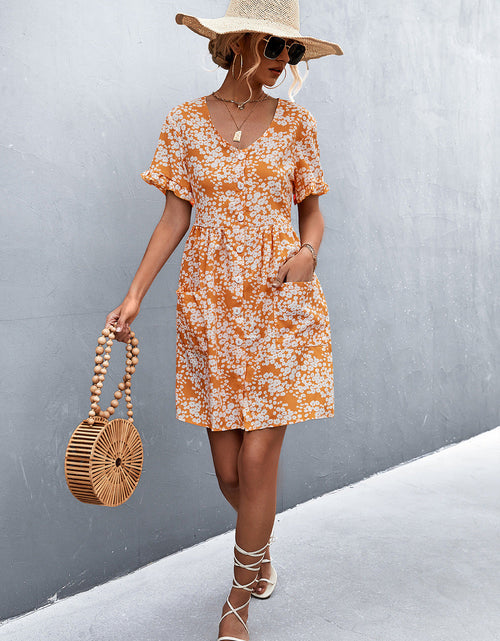 Load image into Gallery viewer, Printed Button down Pocketed Dress
