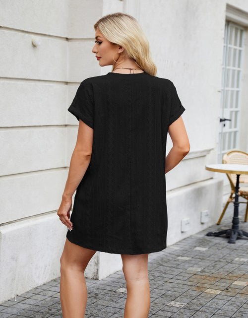 Load image into Gallery viewer, Round Neck Short Sleeve Mini Dress
