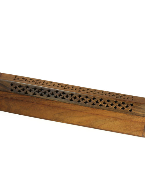 Load image into Gallery viewer, Incense Burner - Storage Wooden Box ~ Cutwork cover by OMSutra
