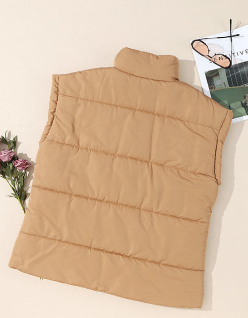 Load image into Gallery viewer, Zip Up Vest Coat with Pockets
