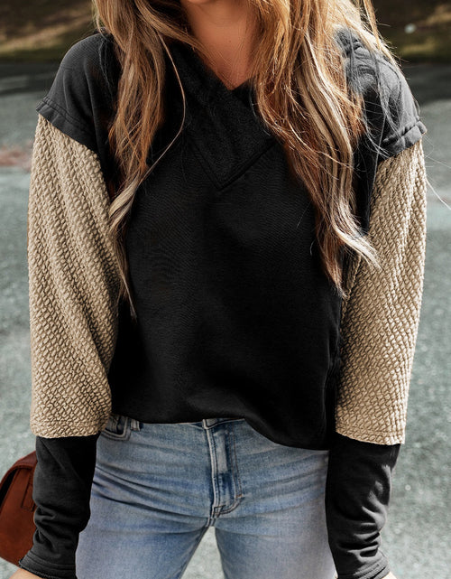 Load image into Gallery viewer, Color Block Dropped Shoulder Hoodie
