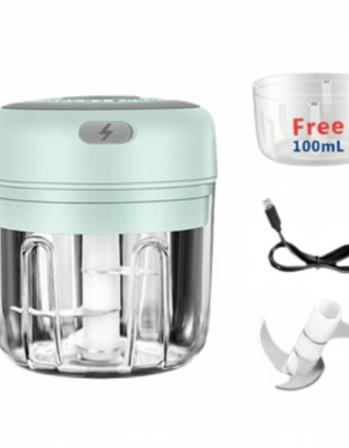 Load image into Gallery viewer, Electric 300ML Garlic Press Chopper Chili Onion Fruits Meat Mincer Blender Mixer
