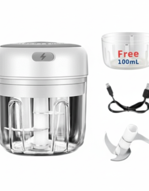 Load image into Gallery viewer, Electric 300ML Garlic Press Chopper Chili Onion Fruits Meat Mincer Blender Mixer
