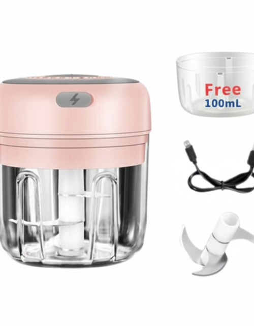 Load image into Gallery viewer, Electric 300ML Garlic Press Chopper Chili Onion Fruits Meat Mincer Blender Mixer
