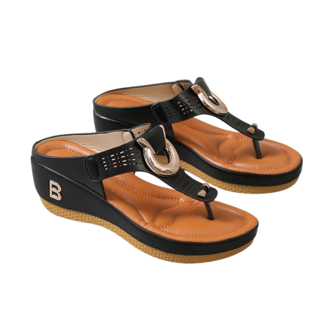 Low-Wedge Women Orthopedic Sandals Casual Flat Shoes Flip Flops Ladies Anti-Slip